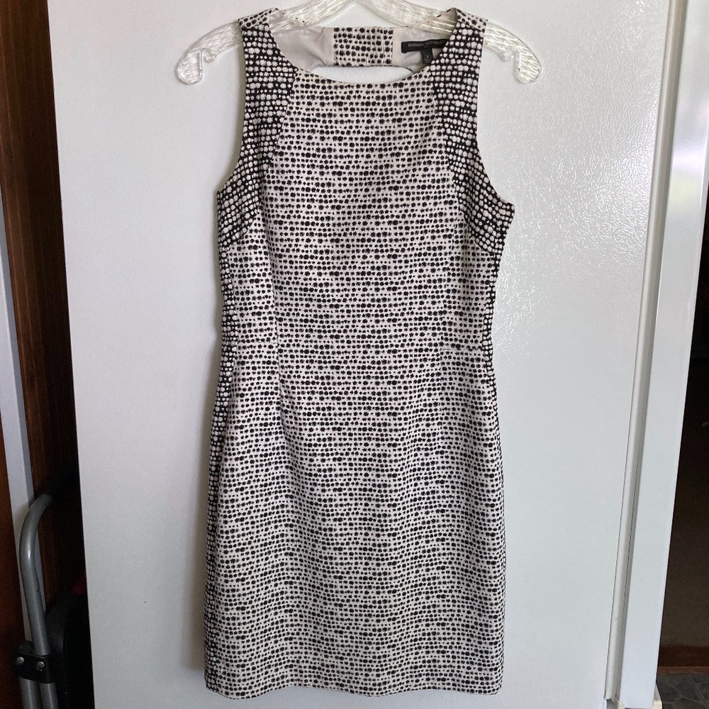 Black & Ivory BANANA REPUBLIC Open Back Dress